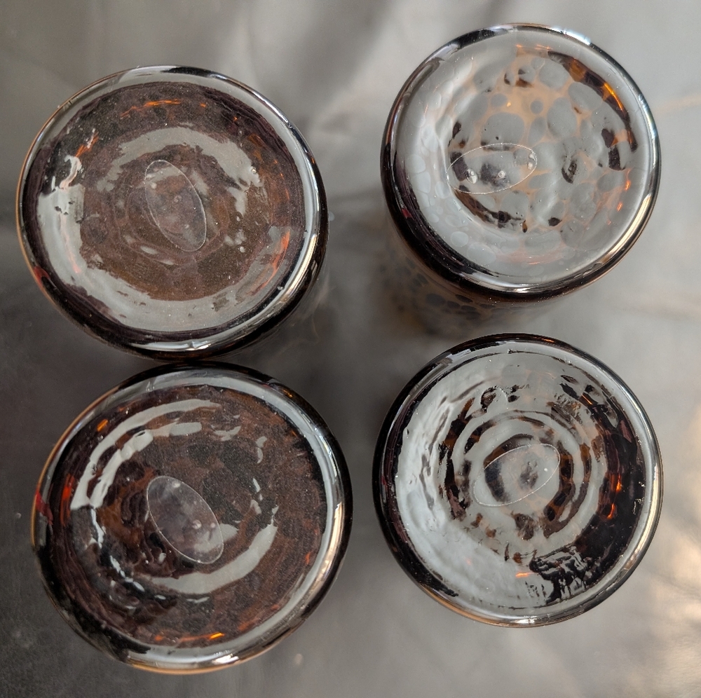 Set of 4 high ball / drinking glasses in a tortoise shell pattern - Picture 3 of 4